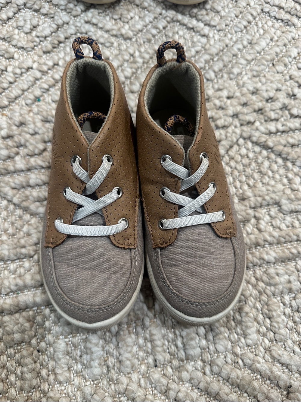 OshKosh B'gosh Brown and Gray Kids High-Top Sneakers